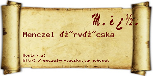 Menczel Árvácska névjegykártya